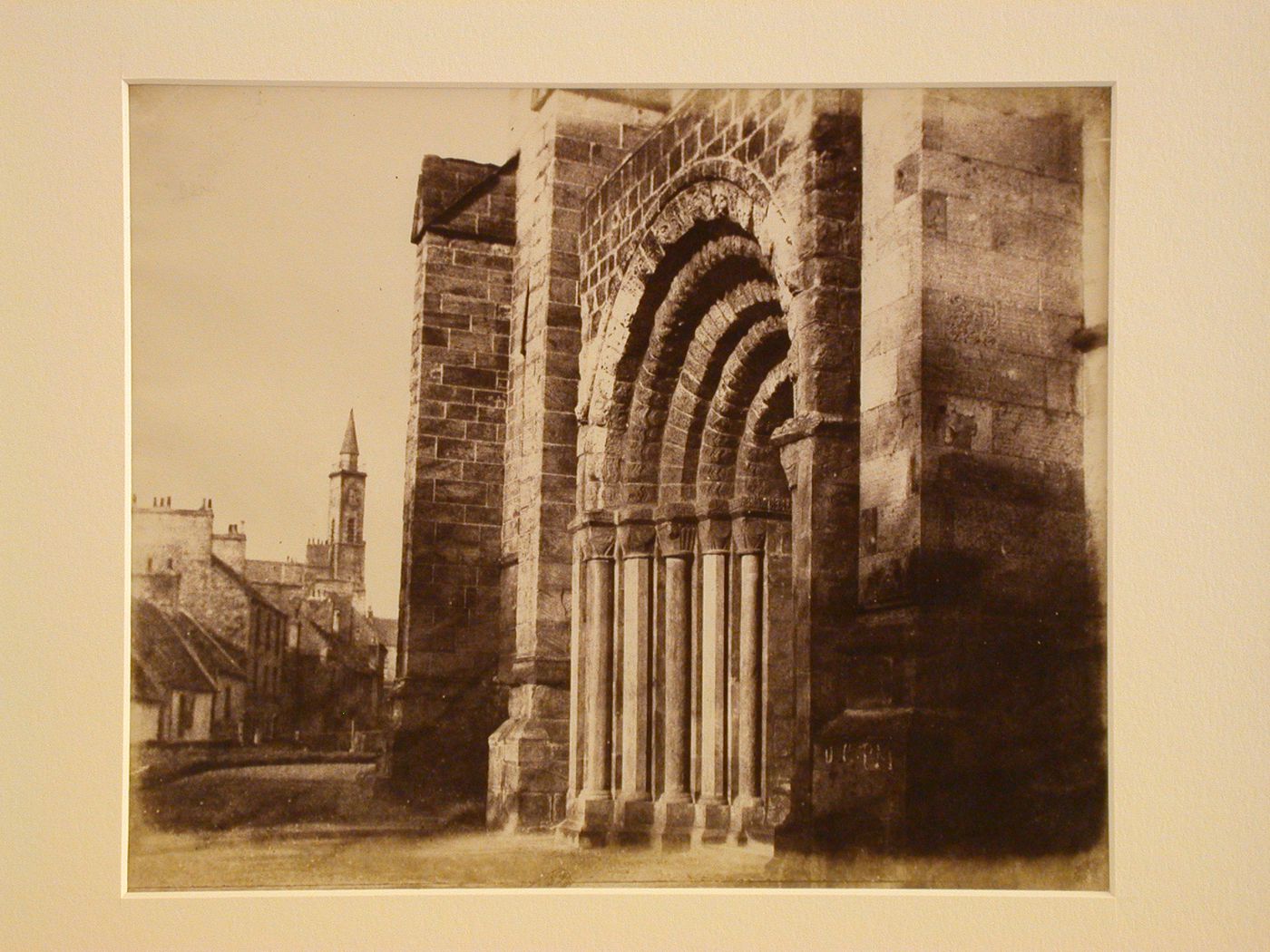 View of church portal, Dunfermline, Scotland