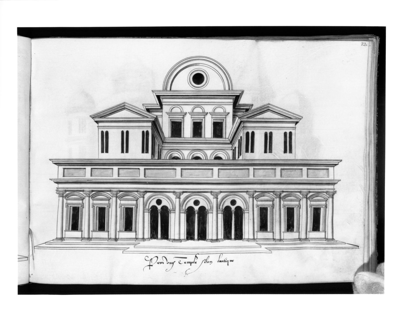 Perspectival elevation for a temple in the antique manner
