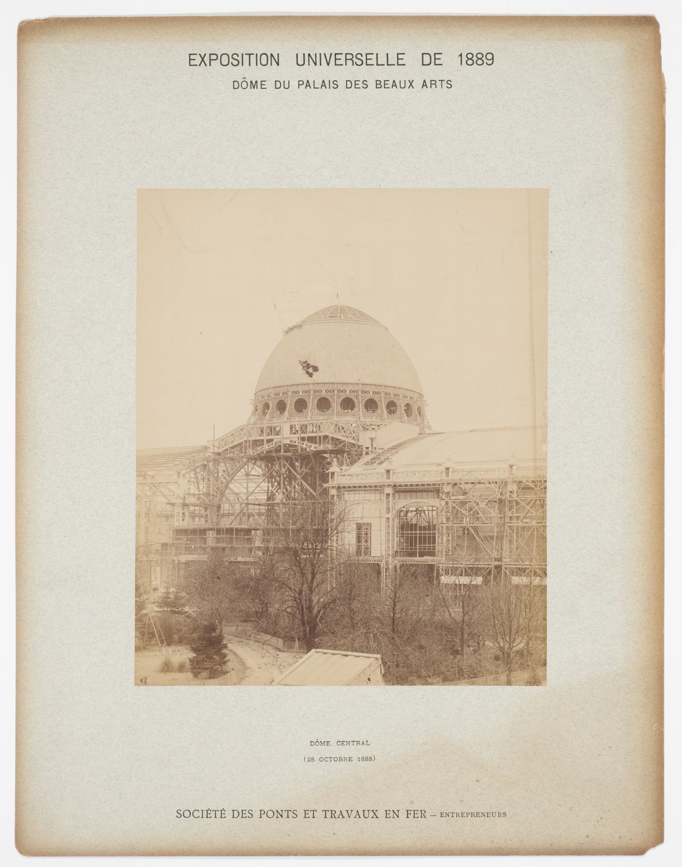 View of the central dome of the Dome du Palais des Beaux Arts, Exposition Universelle de 1889, Paris, France