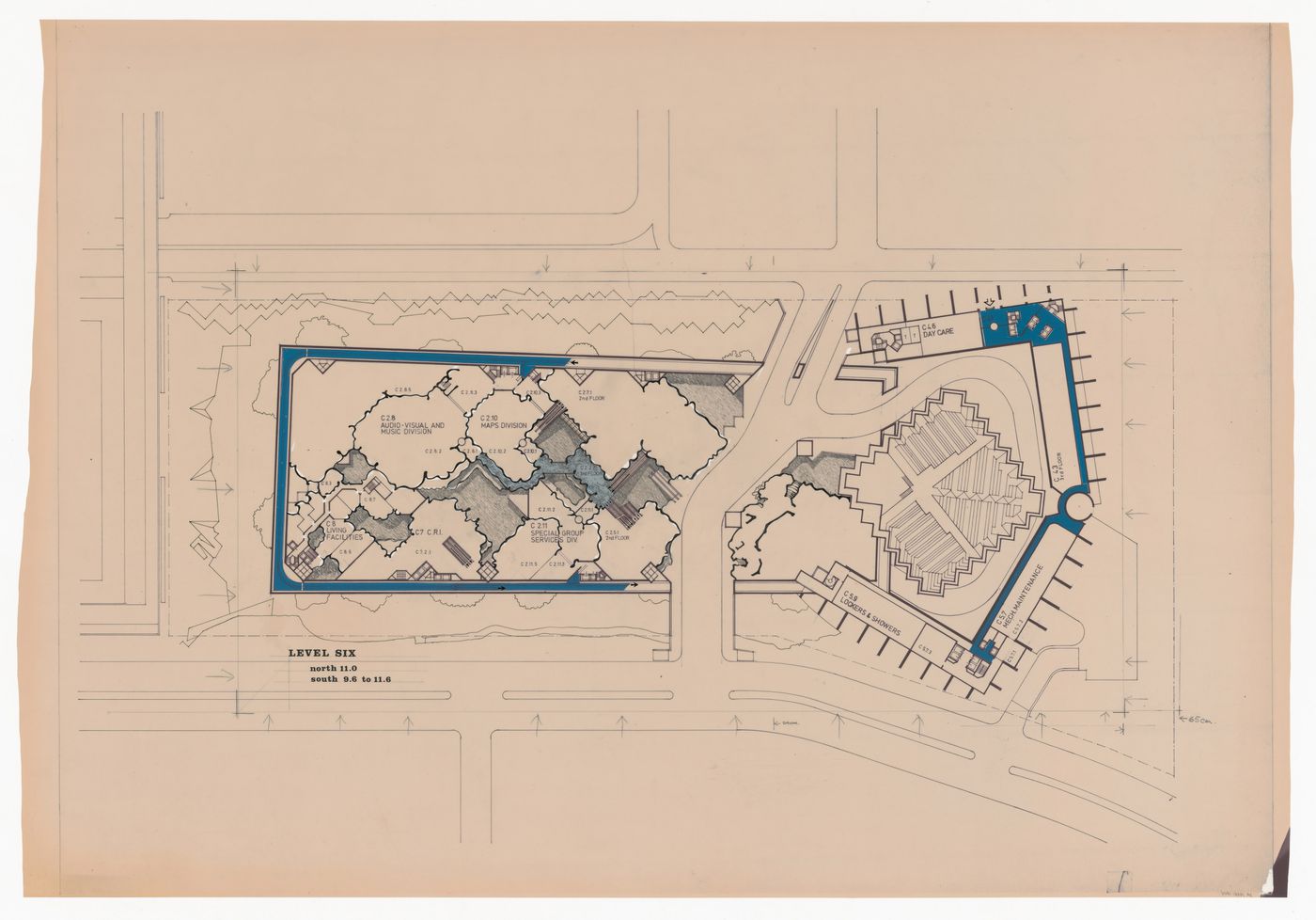 Plan for Pahlavi National Library Competition, Tehran, Iran