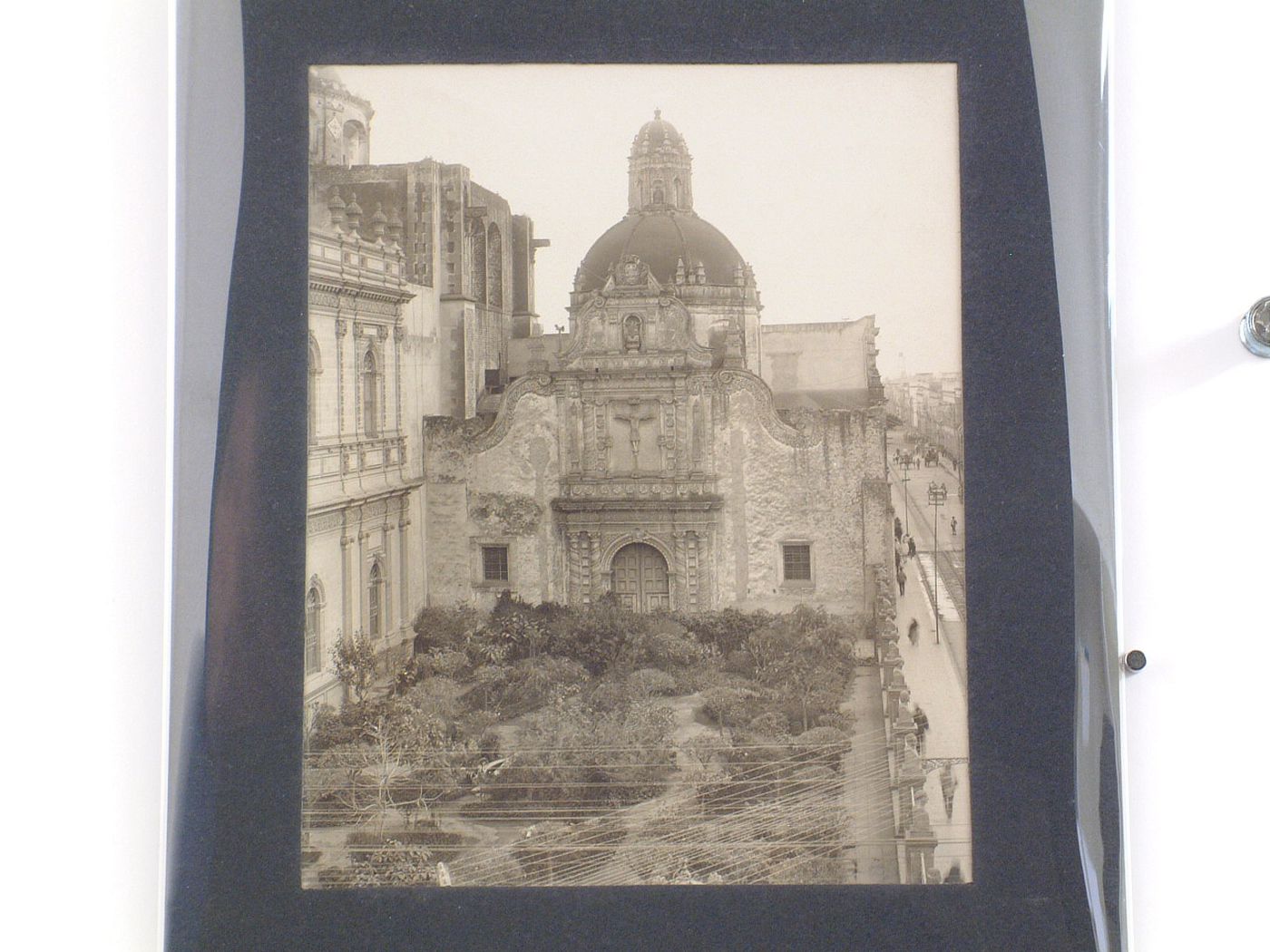 View of the principal façade and dome of the Capilla del Tercer Orden ...