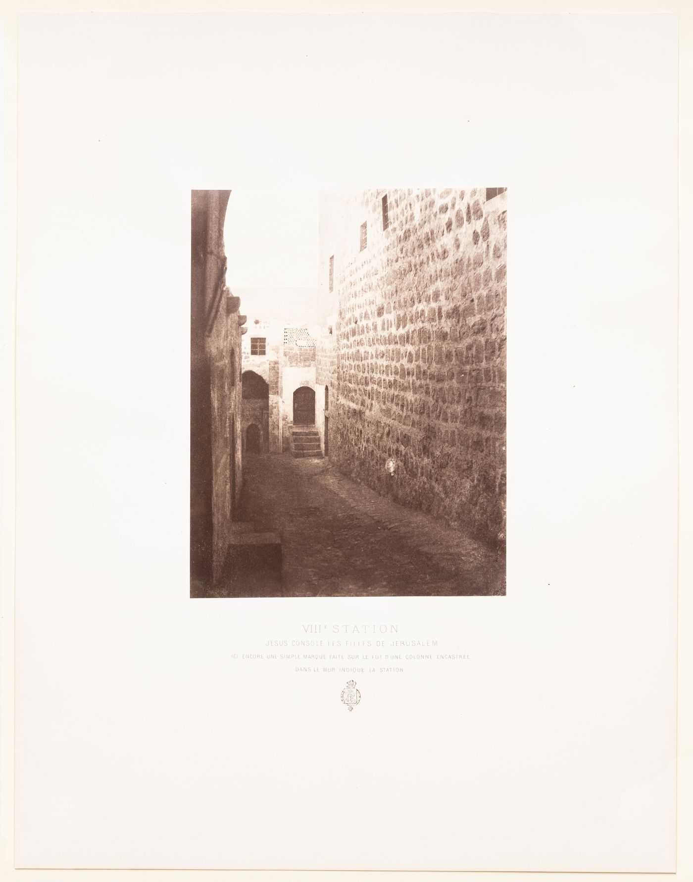 View of the Eighth Station of the Cross where Jesus consoled the Daughters of Jerusalem, Jerusalem, Ottoman Empire (now in Israel)