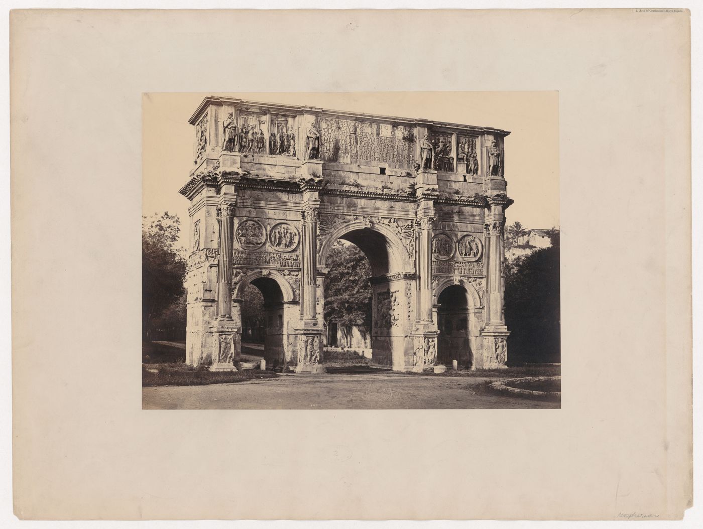 View of the north façade of the Arch of Constantine, Rome, Italy