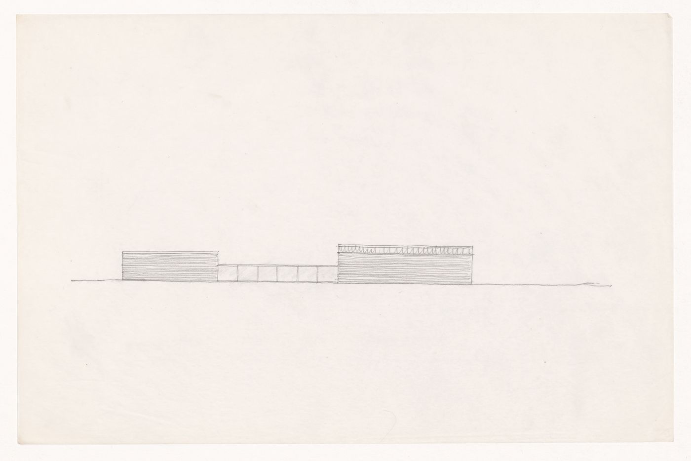 Sketch for principal elevation for the Field House, Gymnasium and Natatorium complex