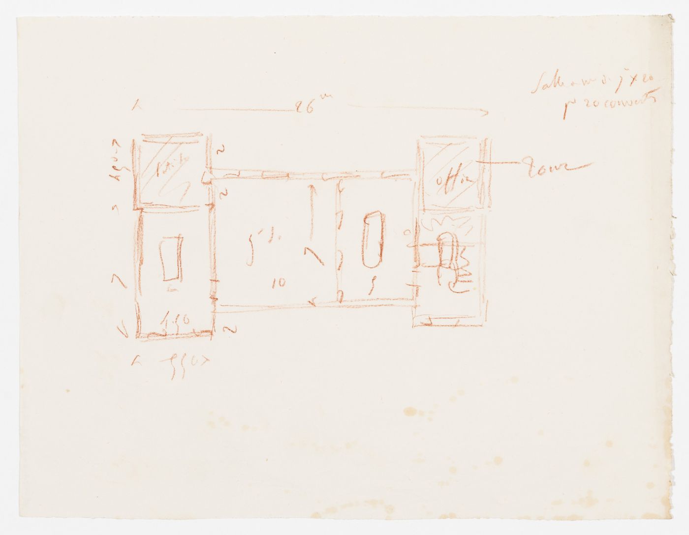 Project no. 4 for a country house for comte Treilhard: Sketch plan, probably for the ground floor