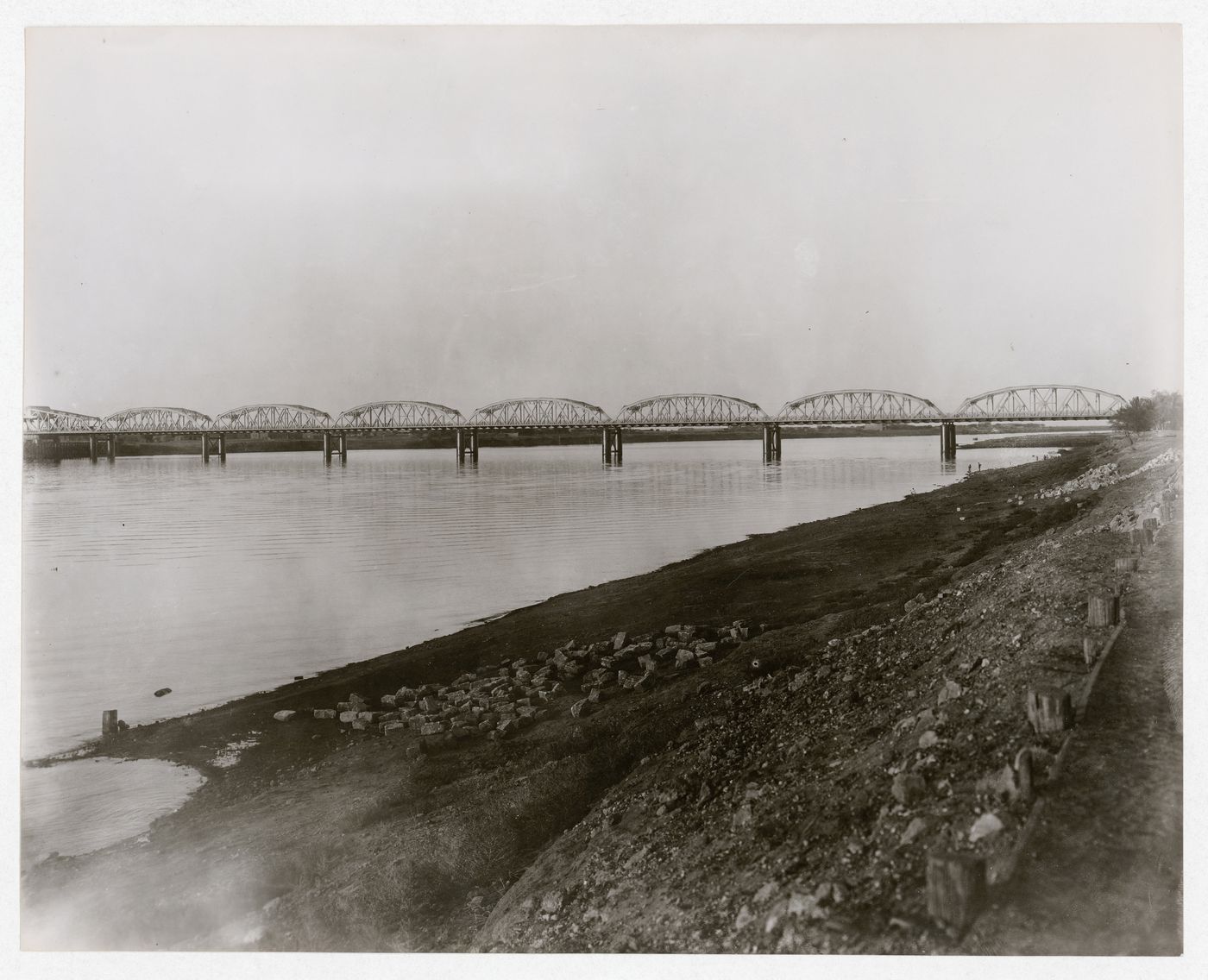 Landscape view of the Blue Nile Road and Railway Bridge, Khartoum, Sudan