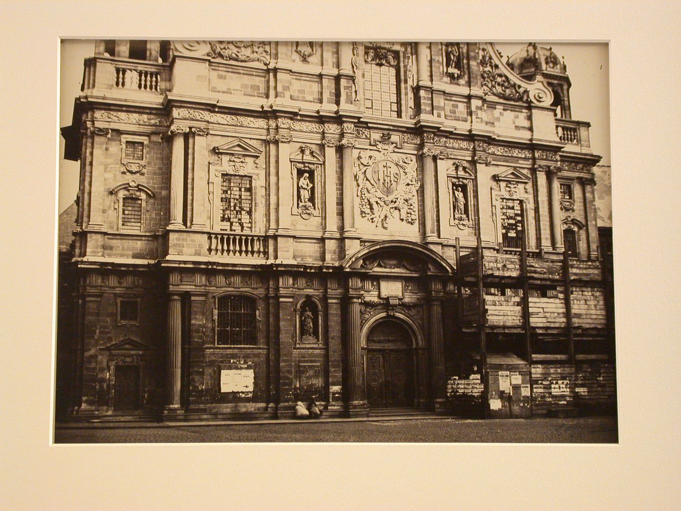 Detail, lower portion of façade of St. Charles Borromeo, Antwerp, Belgium