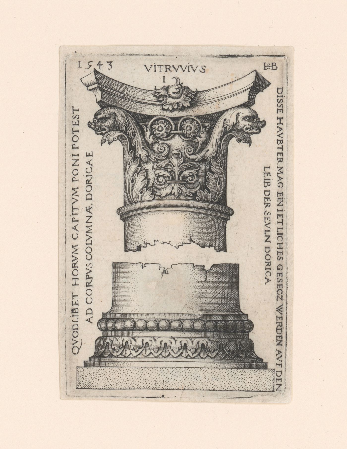 Design for the capital and base of a column