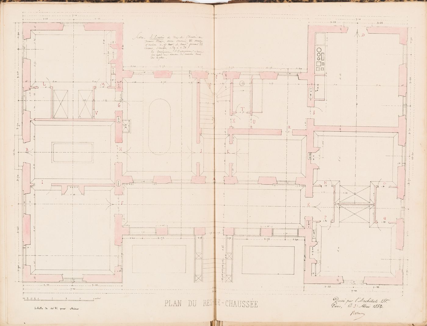 Ground floor plan for a country house for Madame de Lescure, Royan