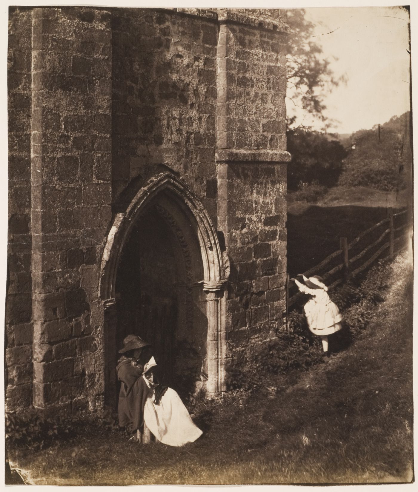 Rievaulx Abbey, Doorway, North Transept, 1854