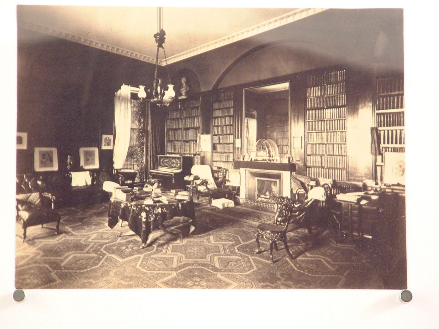 "Aynho", interior view of library, Northamptonshire [?], England