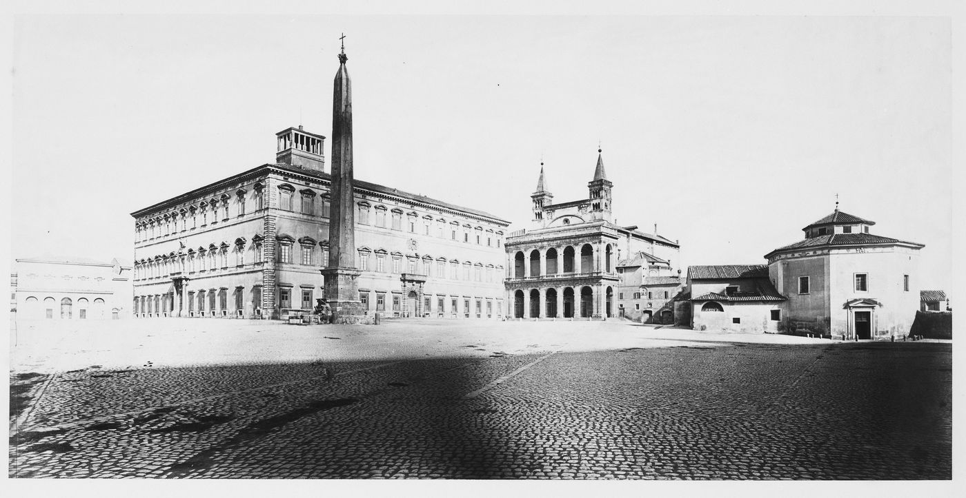 View of the Obelisk and the Palazzo Lateranense, Piazza di San Giovanni ...