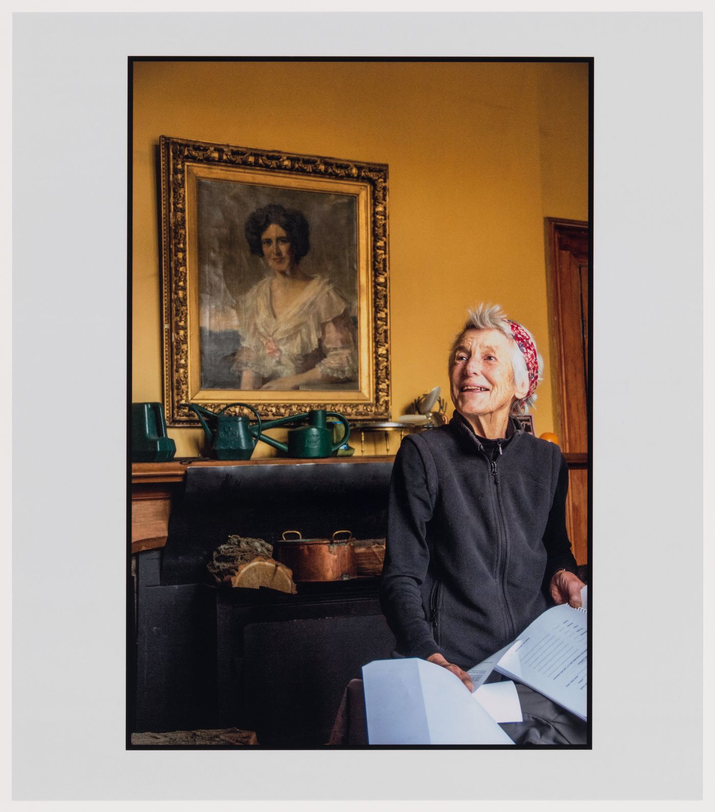 Portrait of Pat Lawson, activist, in the dining room of her family home, 162 Dorset Street East, Port Hope, Ontario