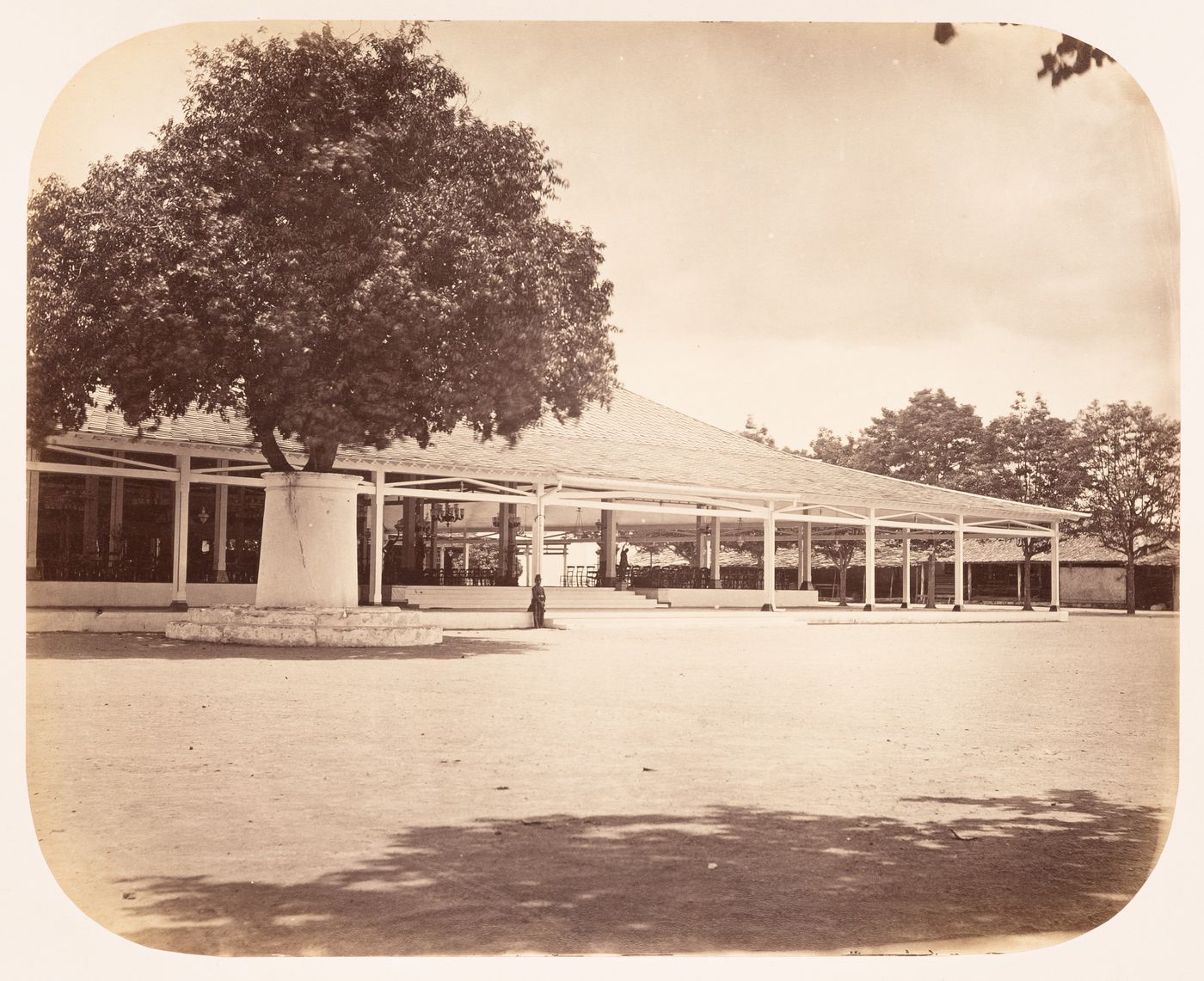 View of the pendopo of the Puro Mangkunegaran, Solo (now Surakarta), Dutch East Indies (now Indonesia)