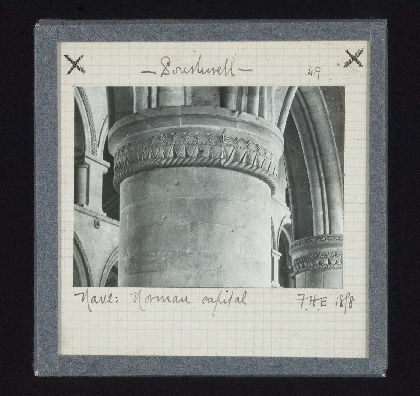 View of norman capital in nave of Southwell Minster, Southwell, Nottinghamshire, England