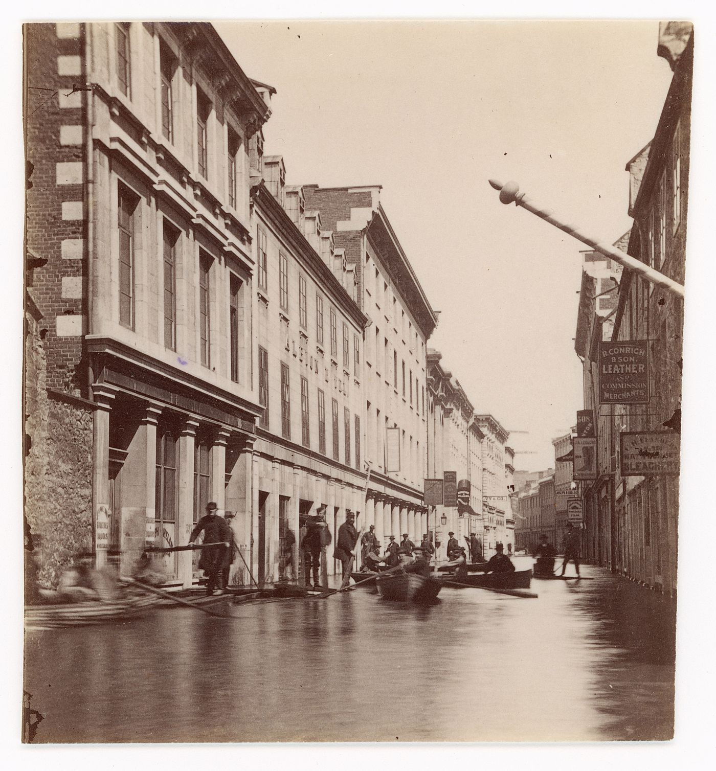 Street scenes during the floods of the 1880s, Montréal, Québec