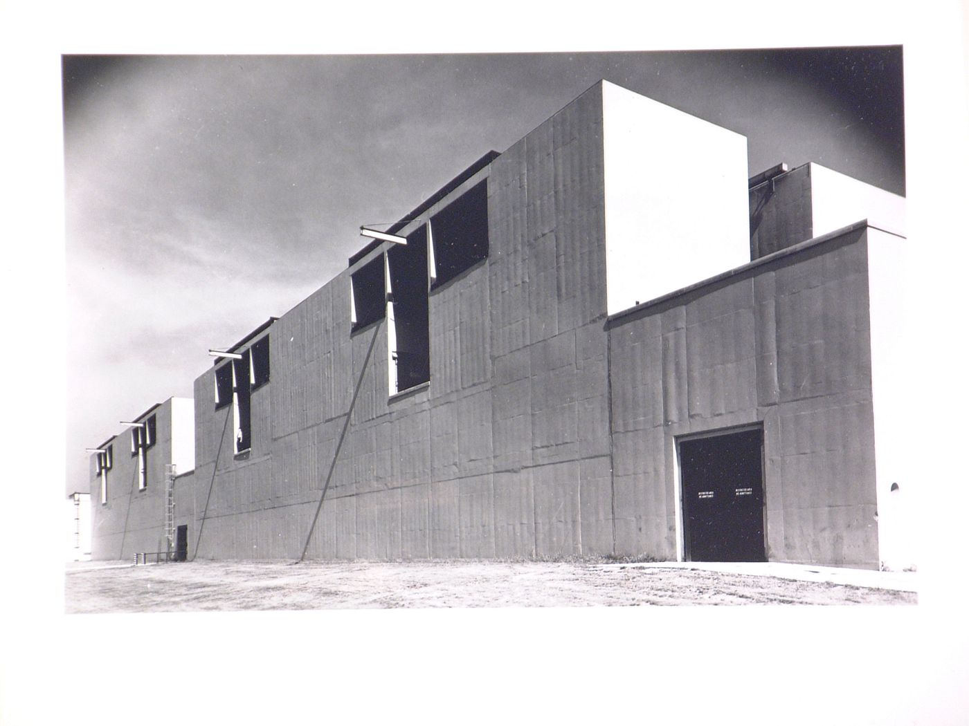 View of the south façade of the Test Cells, Wright Aeronautical Corporation Airplane Engine Assembly Plant, Lockland, Ohio