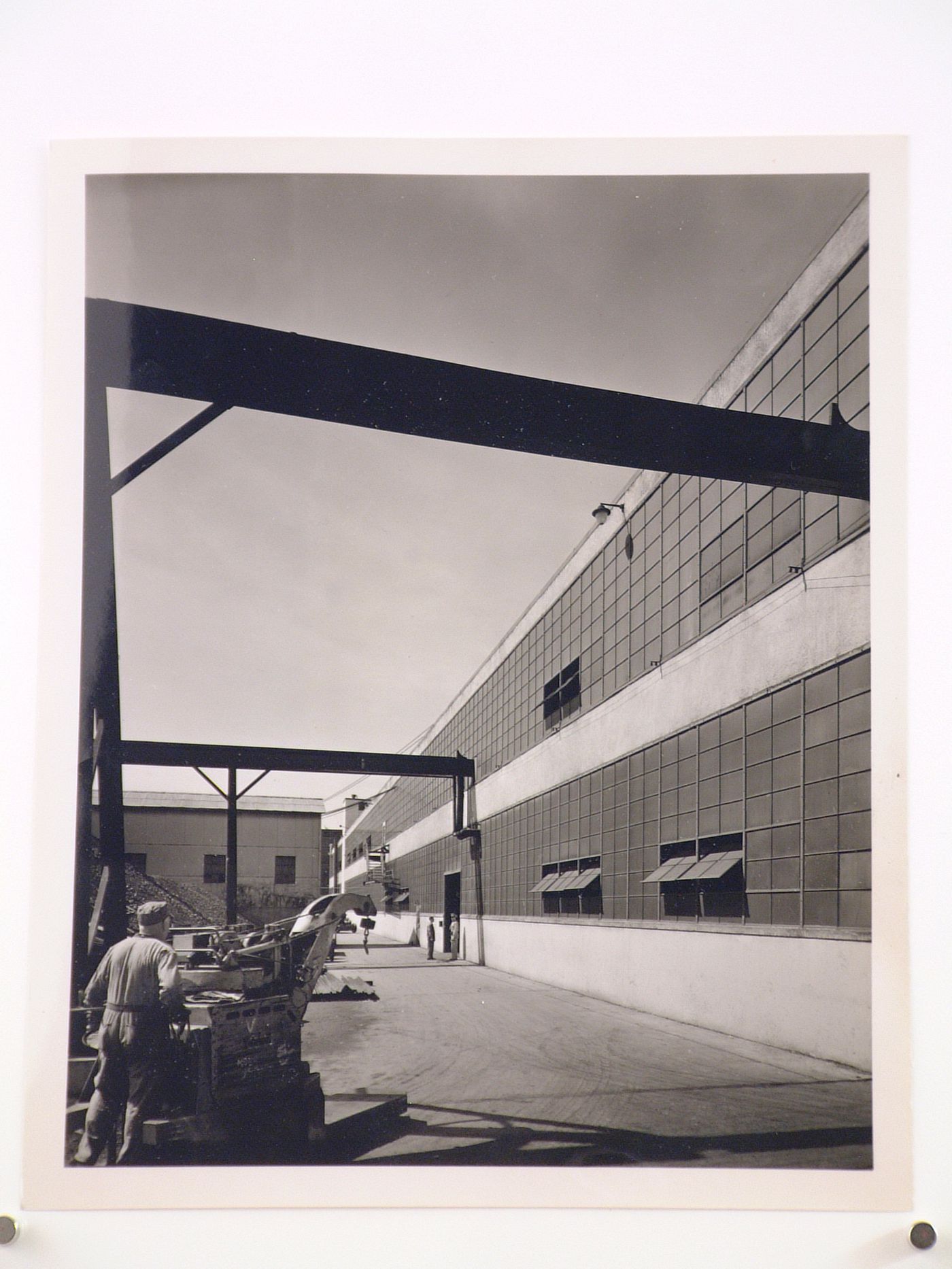 View of the rear [?] façade of the Machine Shop, American Locomotive Company Assembly Plant, Auburn, New York