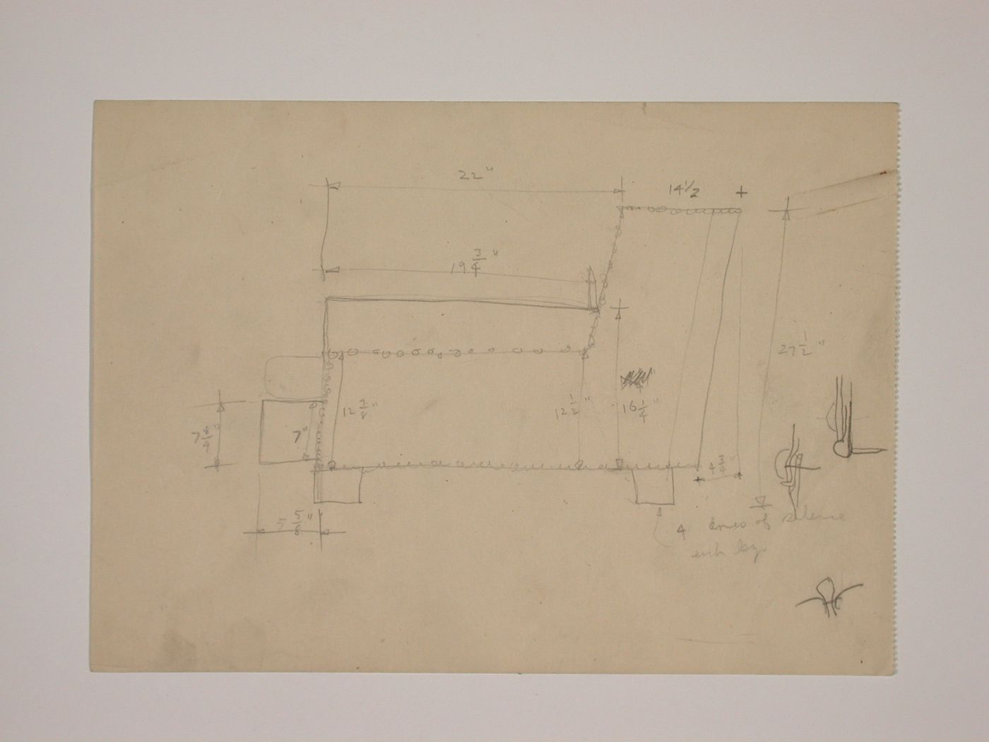 Various documents and drawings including furniture design and office renovation: File G 697
