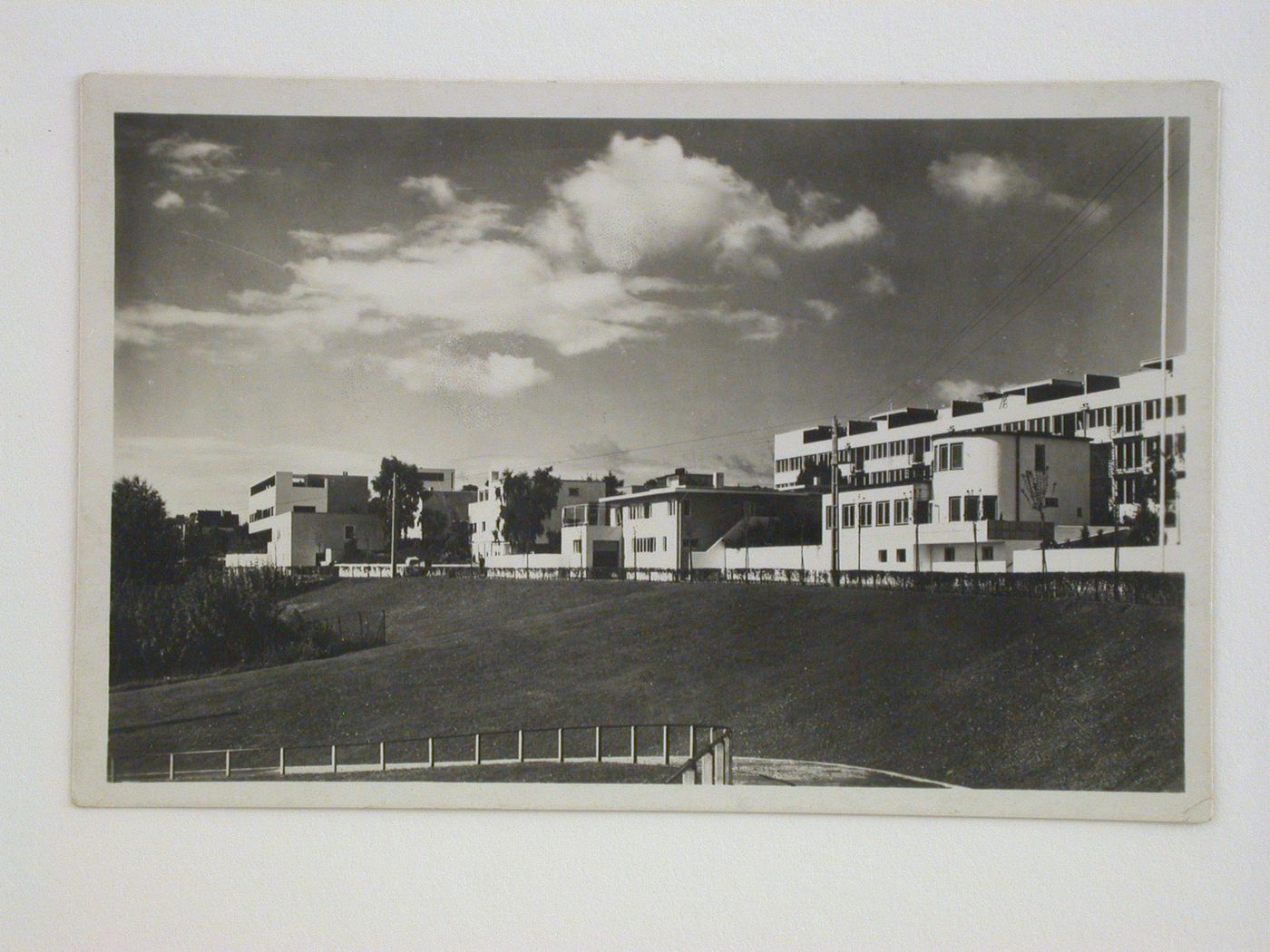 General view of Weissenhofsiedlung showing Houses 14, 15, 18, 20, 22 and 24, with Houses 1, 2, 3 and 4 in the background, Stuttgart, Germany