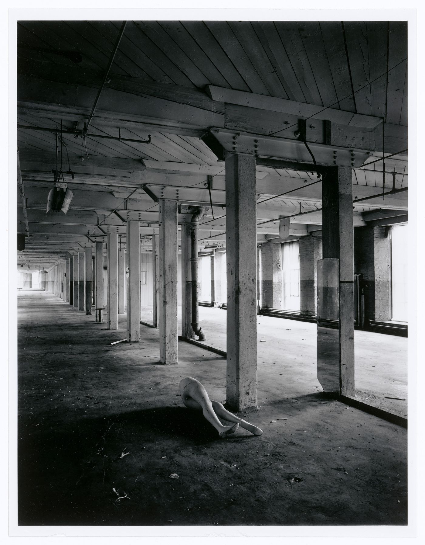 Interior view of the Belding Corticelli Spinning Mill showing mannequins in the first floor workshops, Montréal, Québec