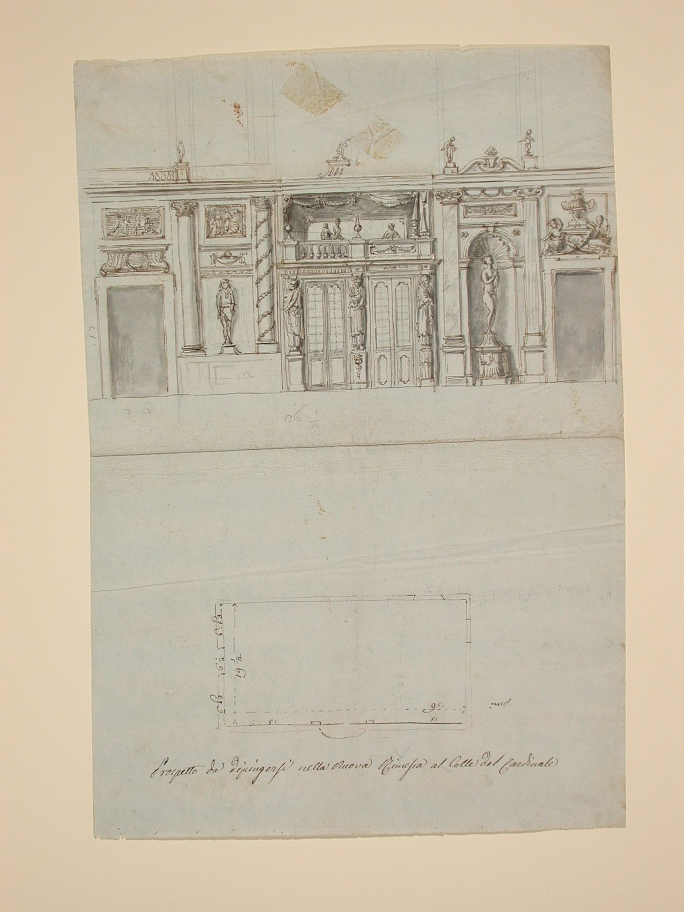 Elevation for a baroque palace