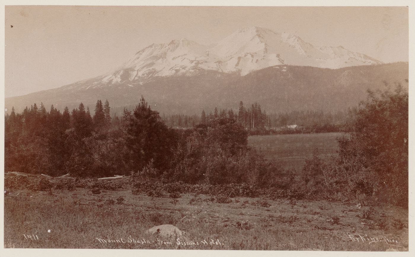 View of Mount Shasta from the Sissons Hotel, Siskiyou, California