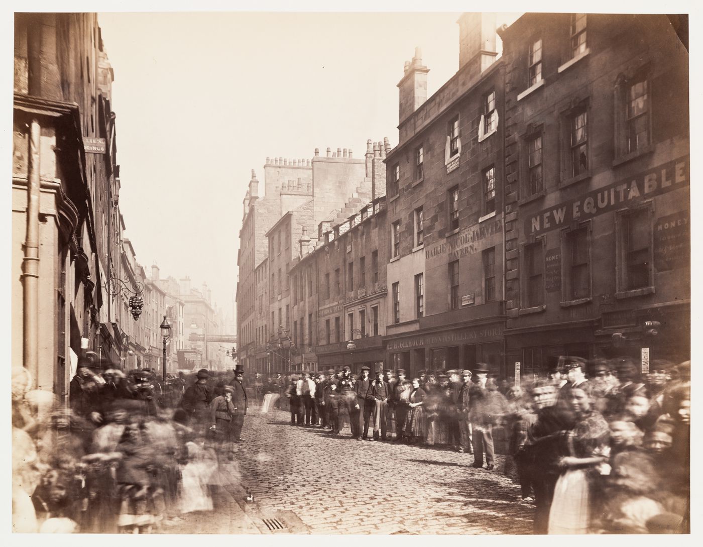 View of Saltmarket [street] showing taverns and other commercial buildings, Glasgow, Scotland