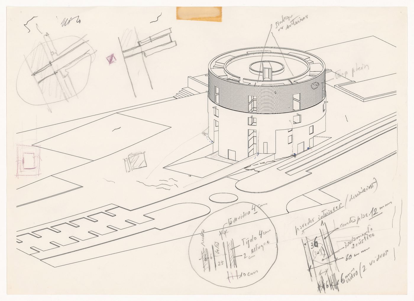 Annotated plan for Centro Meteorológico da Villa Olimpica, Barcelona