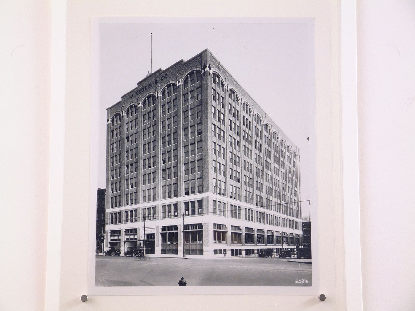 View of the principal and lateral façades of the A. Krolik & Company Warehouse Building, East Jefferson Avenue, Detroit, Michigan