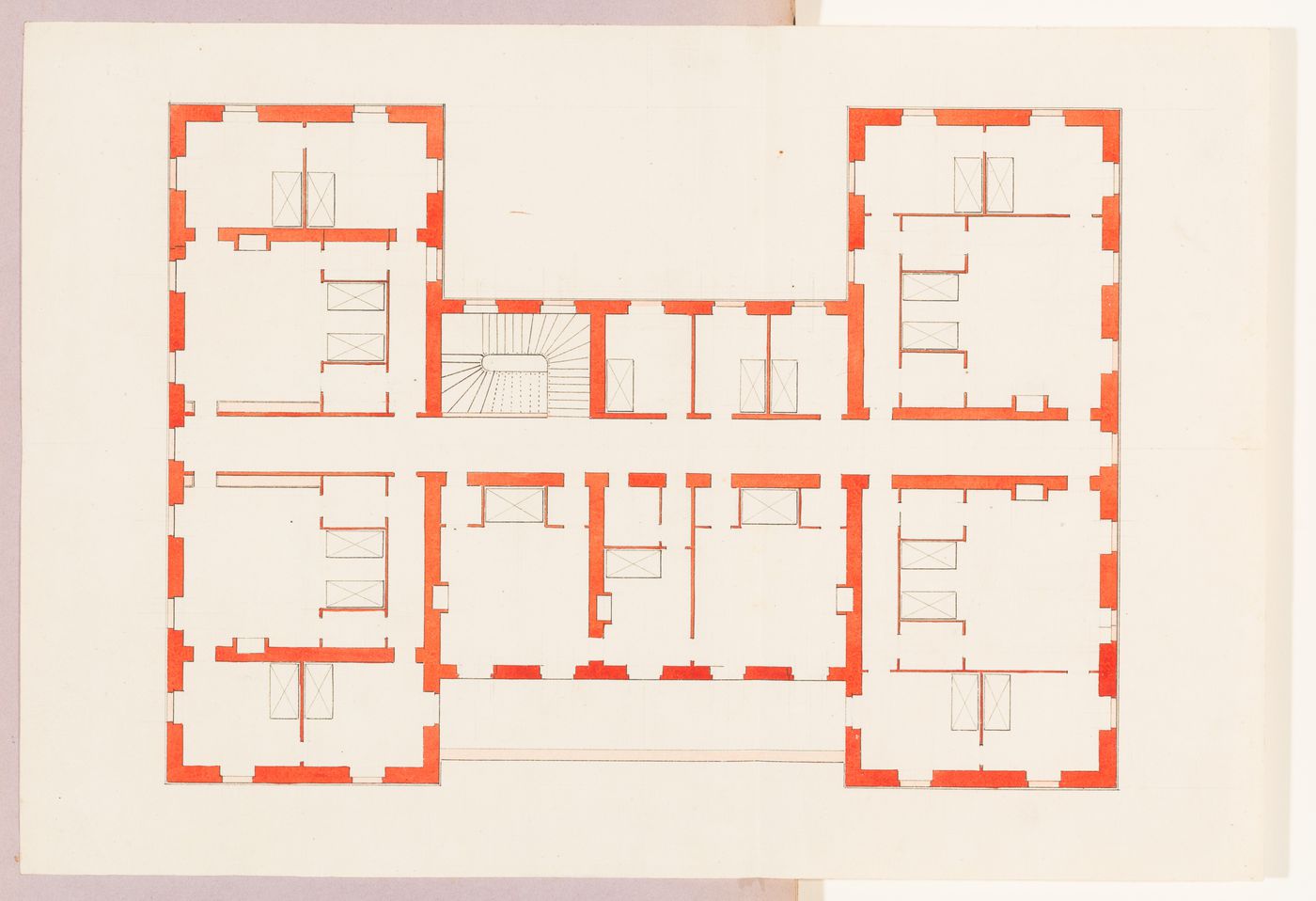 Plan for the first floor for a country house for duc Decazes; verso: Ground floor plan for a country house, probably for duc Decazes (variant design)