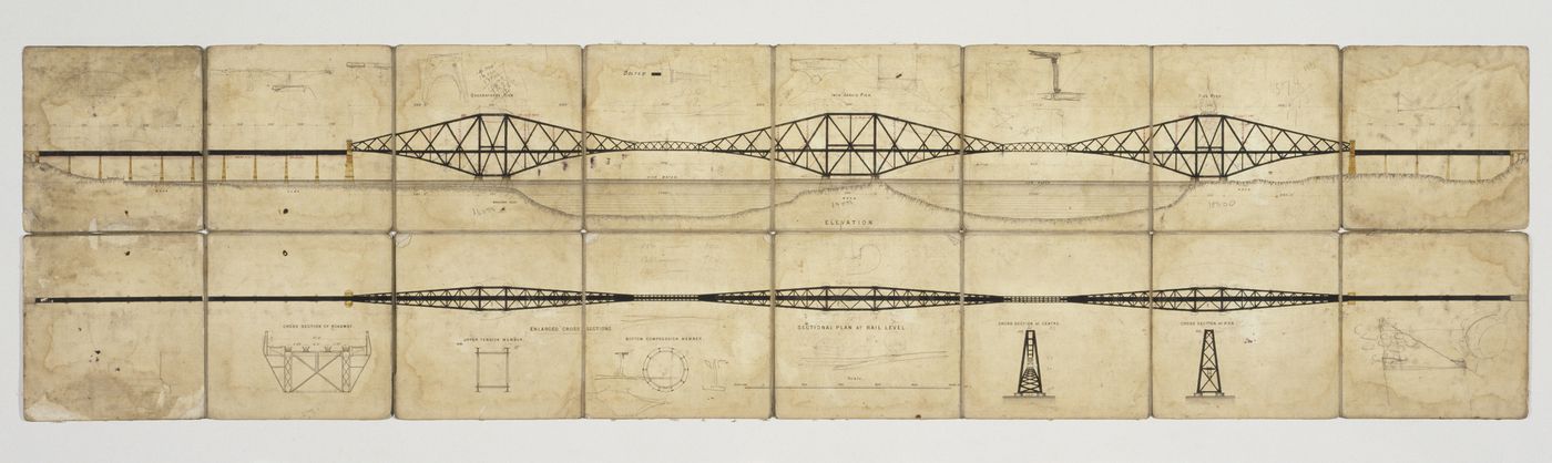 Diagram of the Forth Bridge, Firth of Forth, Scotland
