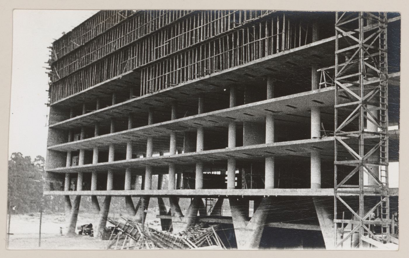 View of Palace of Agriculture, under construction, São Paulo, Brazil
