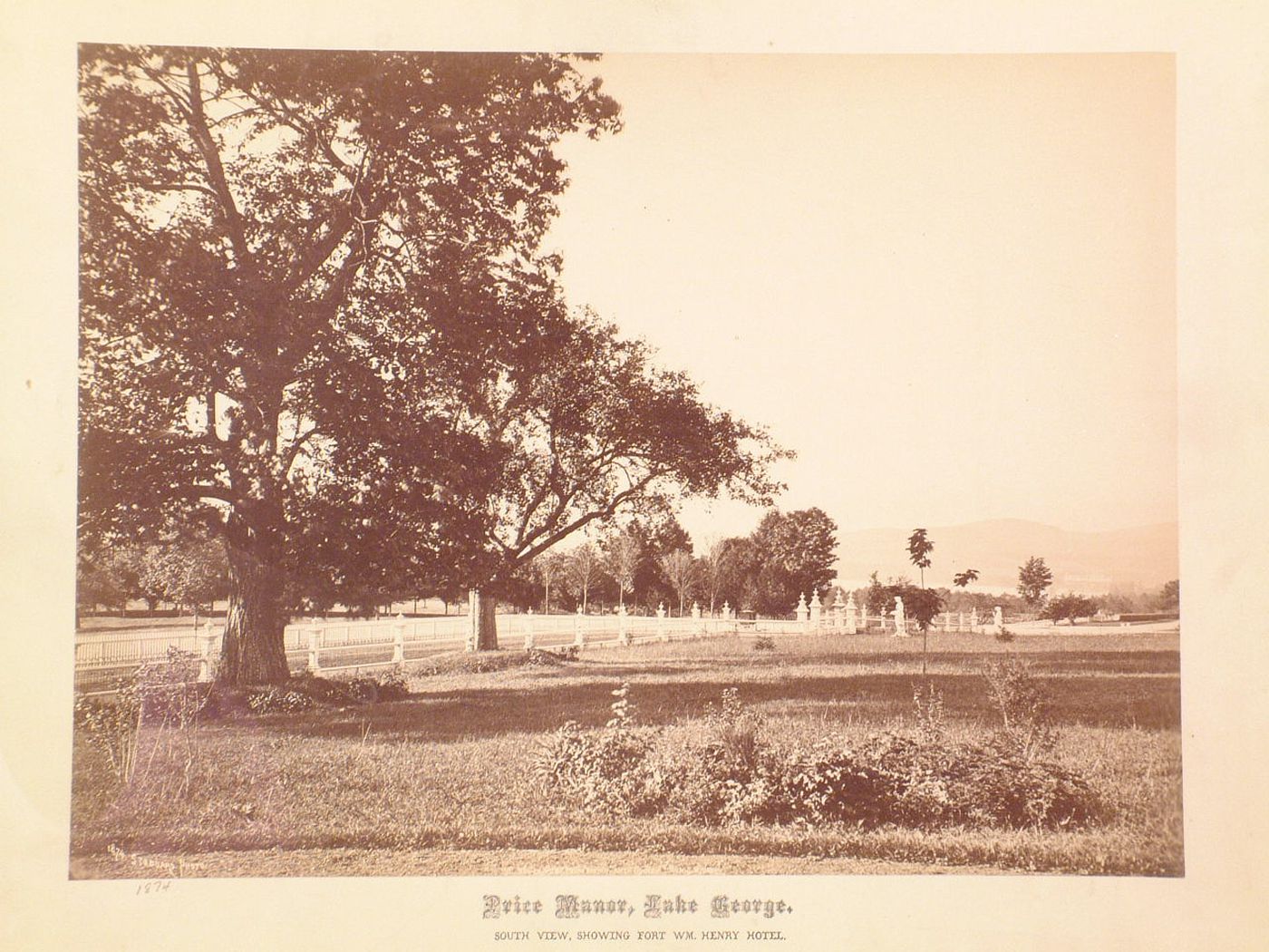 The Lawn at Price Manor, Lake George, Looking South