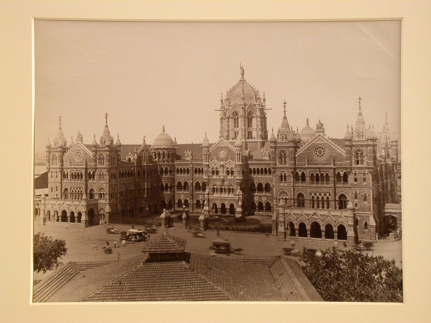 View of the Victoria Terminus (also known as the VT, now known as Chhatrapati Shivaji Terminus), Bombay (now Mumbai), India