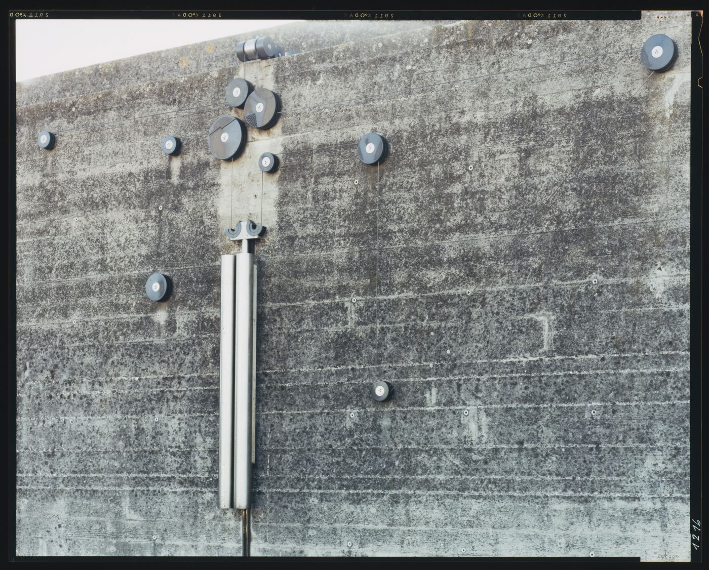 Close-up view of the propylaeum showing the pulley mechanism of a door, Cimitero Brion, San Vito d'Altivole, near Asolo,  Italy