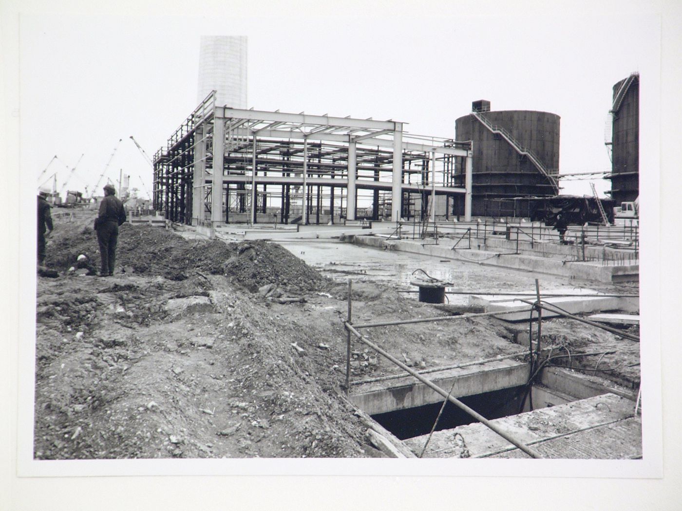 View of construction site of power station, United Kingdom