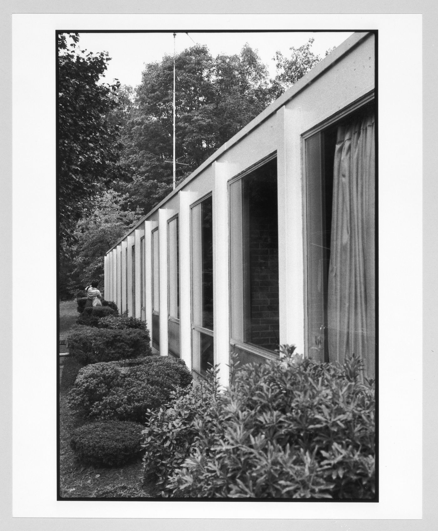 Exterior angled view of windowed side of Greenwald House, Westport, Connecticut, United States