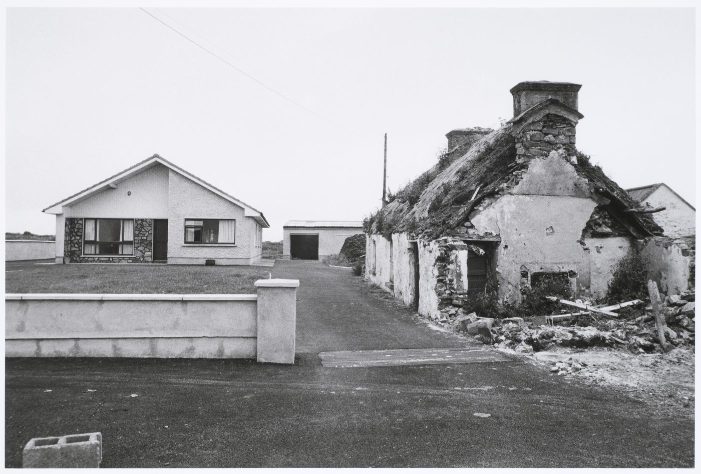 Two houses, one traditional, one modern, Kilglass, County Sligo, Ireland