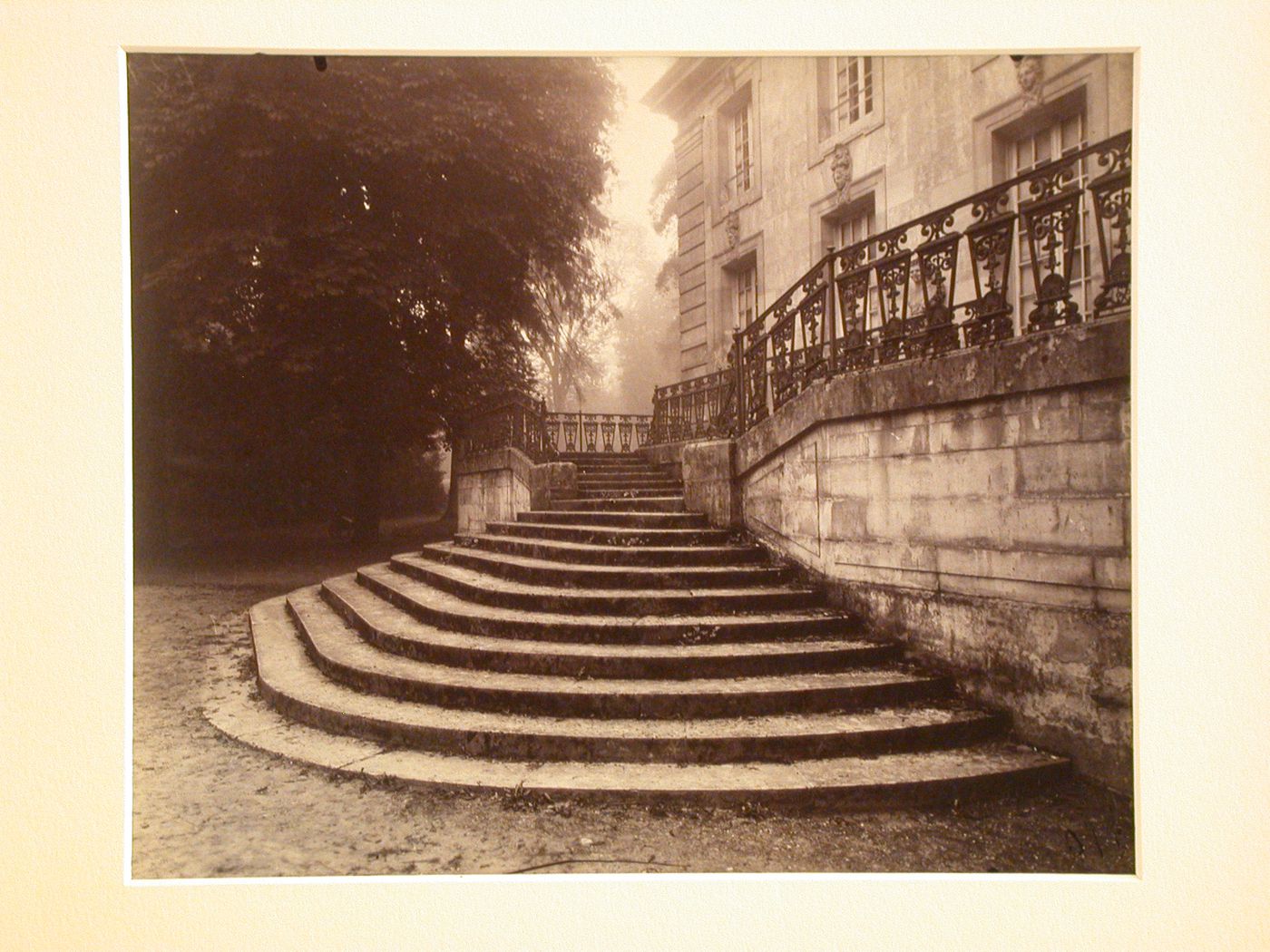 Detail of exterior stairway, Versailles, France