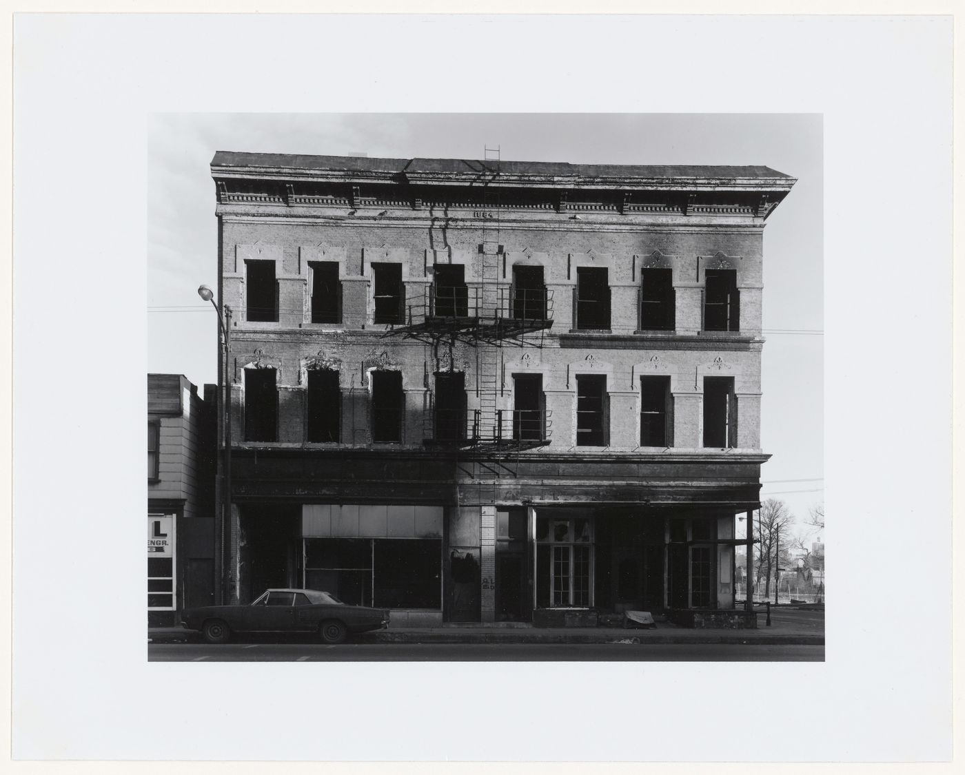 View of an abandoned and deteriorating building, North Avenue, Chicago, Illinois, United States