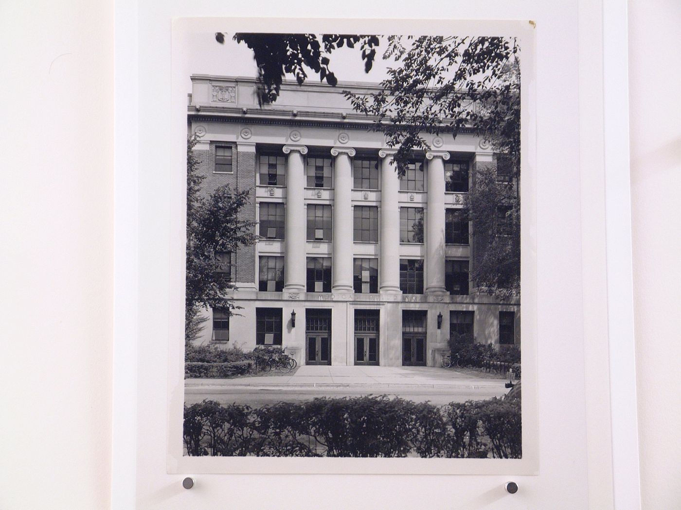 View of the main entrance to the Medical Building (now the East Medical Building), University of Michigan, Ann Arbor, Michigan