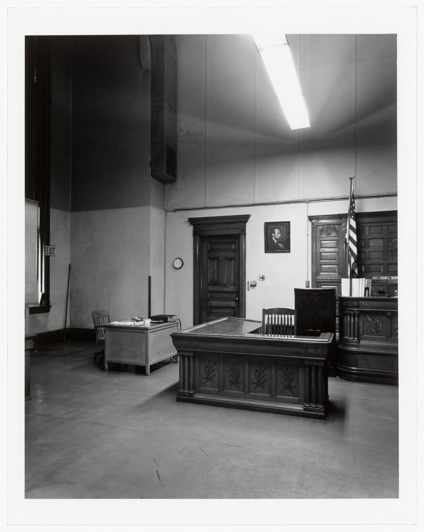 Interior view of the courtroom of the Dubuque County Courthouse, Dubuque, Iowa, United States