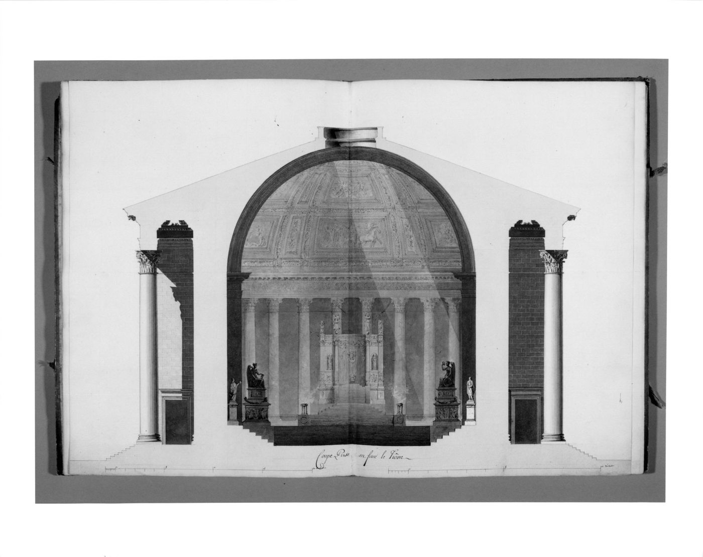 Projet de monument sur l'emplacement de l'église de la Madeleine : Coupe / Project for a monument on the site of the église de la Madeleine: Section