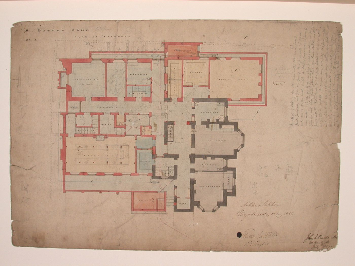 St. Peter's Home, Kilburn: Basement plan
