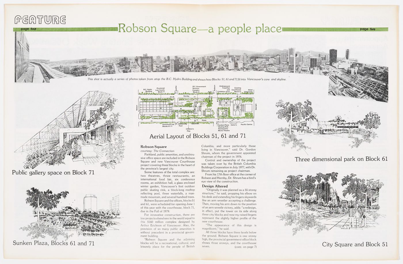 Pamphlet, Robson Square Provincial Government Complex, Vancouver, British Columbia