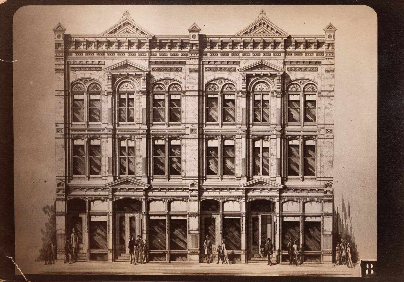 Photograph of a rendering of or for the principal façade of Bawlf & Benson Block, 146-150 Princess Street, Winnipeg, Manitoba,, Canada