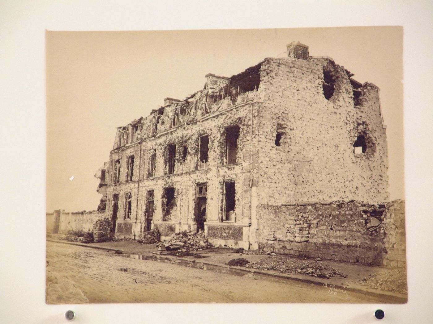 View of a building after the Paris Commune uprising of 1871, Paris, France
